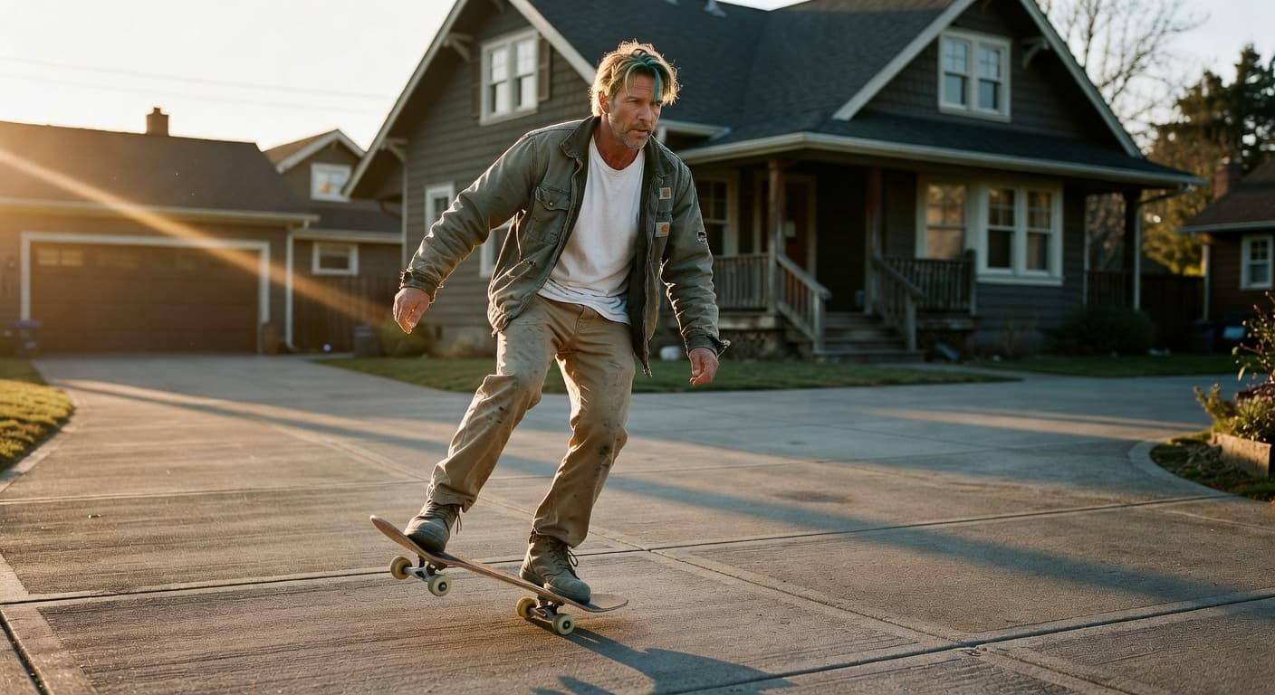 Chris Hildebrand, founder of Portal, at a finished residential driveway
